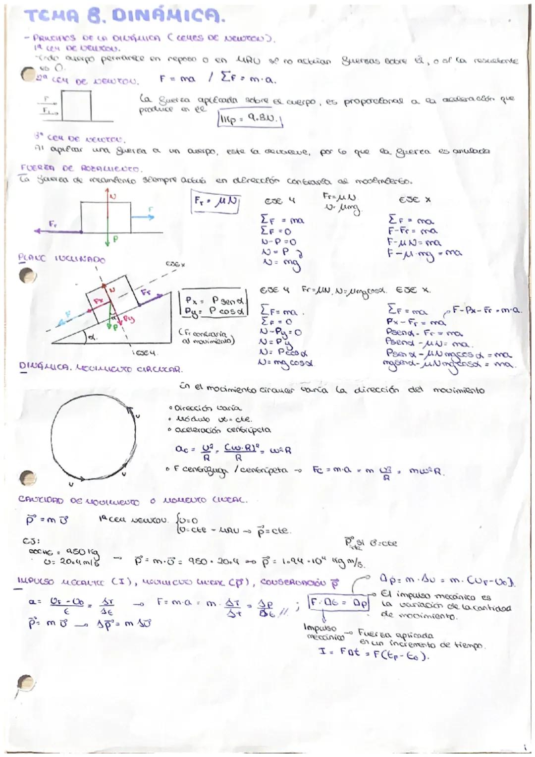 TCHA 8, DINÁMICA.
- PRUCIAOS DE LA DIVÁLLICA (celles of Newrow).
19 624 DE DEON.
"Endo ouerpo permanece en reposo o en URU & no actrian Suer