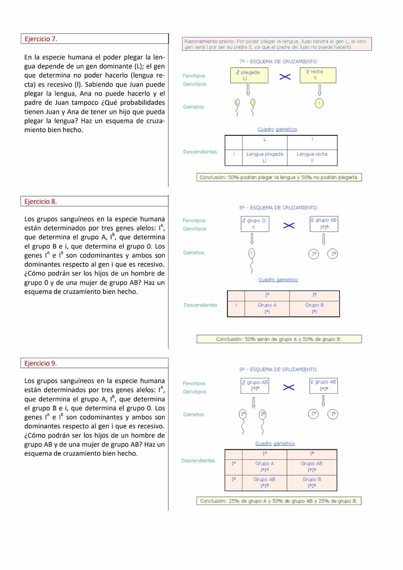 PROBLEMAS DE GENÉTICA (RESUELTOS)
Ejercicio 1.
En cierta especie de plantas el color azul de la
flor, (A), domina sobre el
color blanco (a).