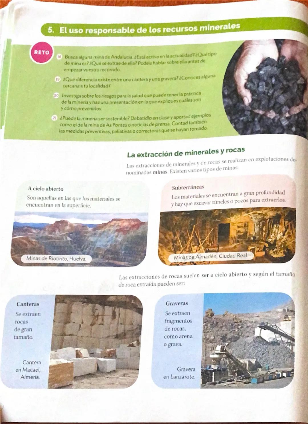 30
1. La Tierra por dentro
RETO
Antes de planificar el itinerario para identificar y reconocer rocas
y minerales, tendrás que saber de dónde