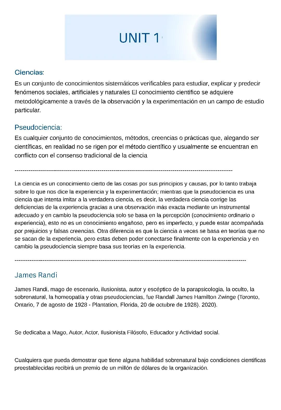 ciencias y pseudociencia 