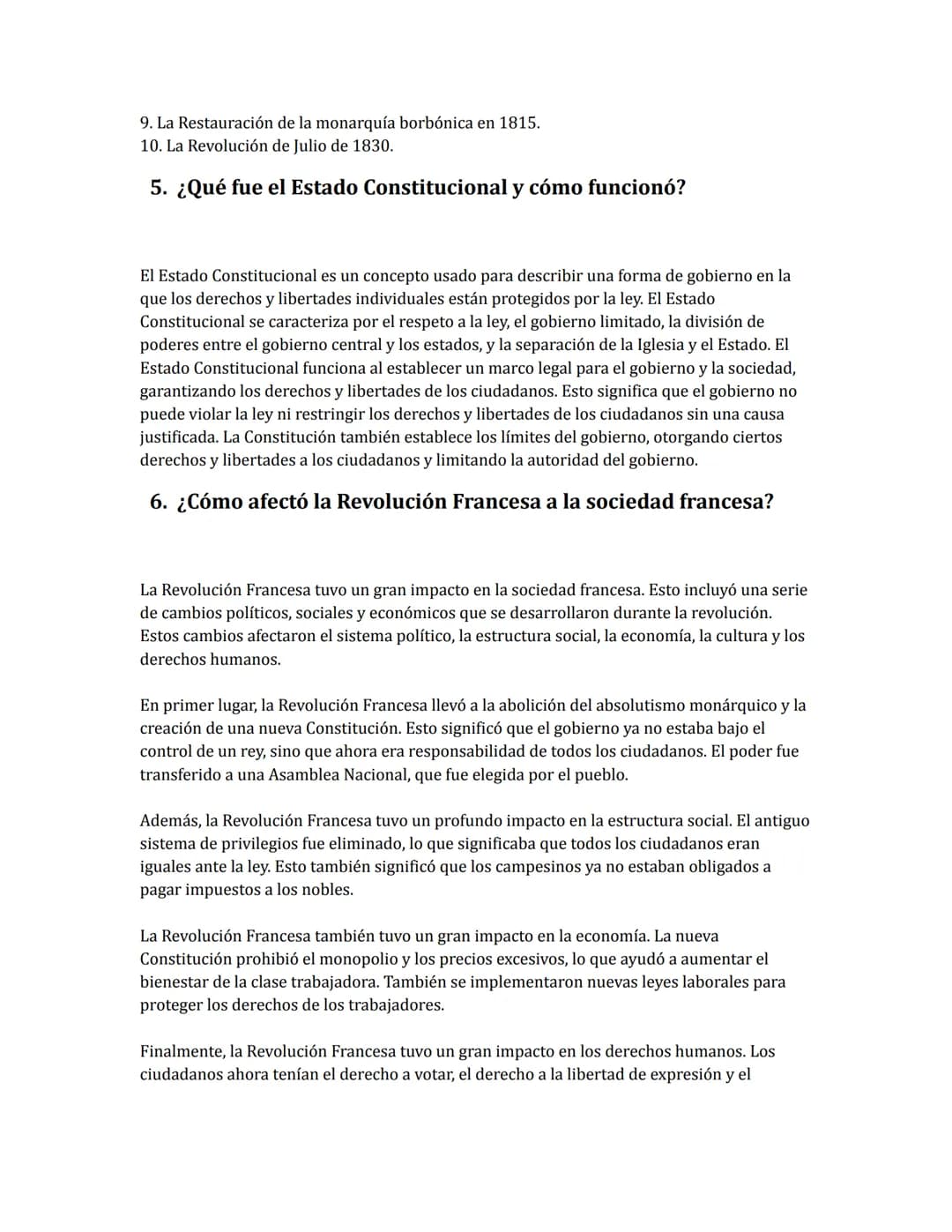 Ejercicio La Revolución Francesa
1.
¿Cuándo comenzó la Revolución Francesa?
La Revolución Francesa comenzó el 14 de julio de 1789, cuando un