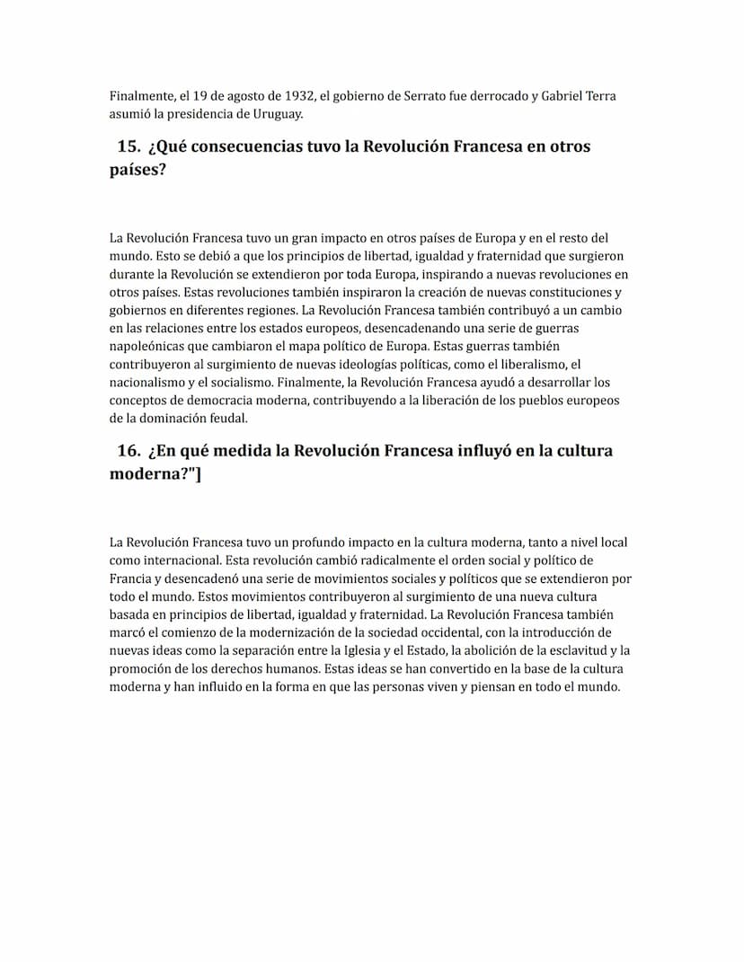 Ejercicio La Revolución Francesa
1.
¿Cuándo comenzó la Revolución Francesa?
La Revolución Francesa comenzó el 14 de julio de 1789, cuando un
