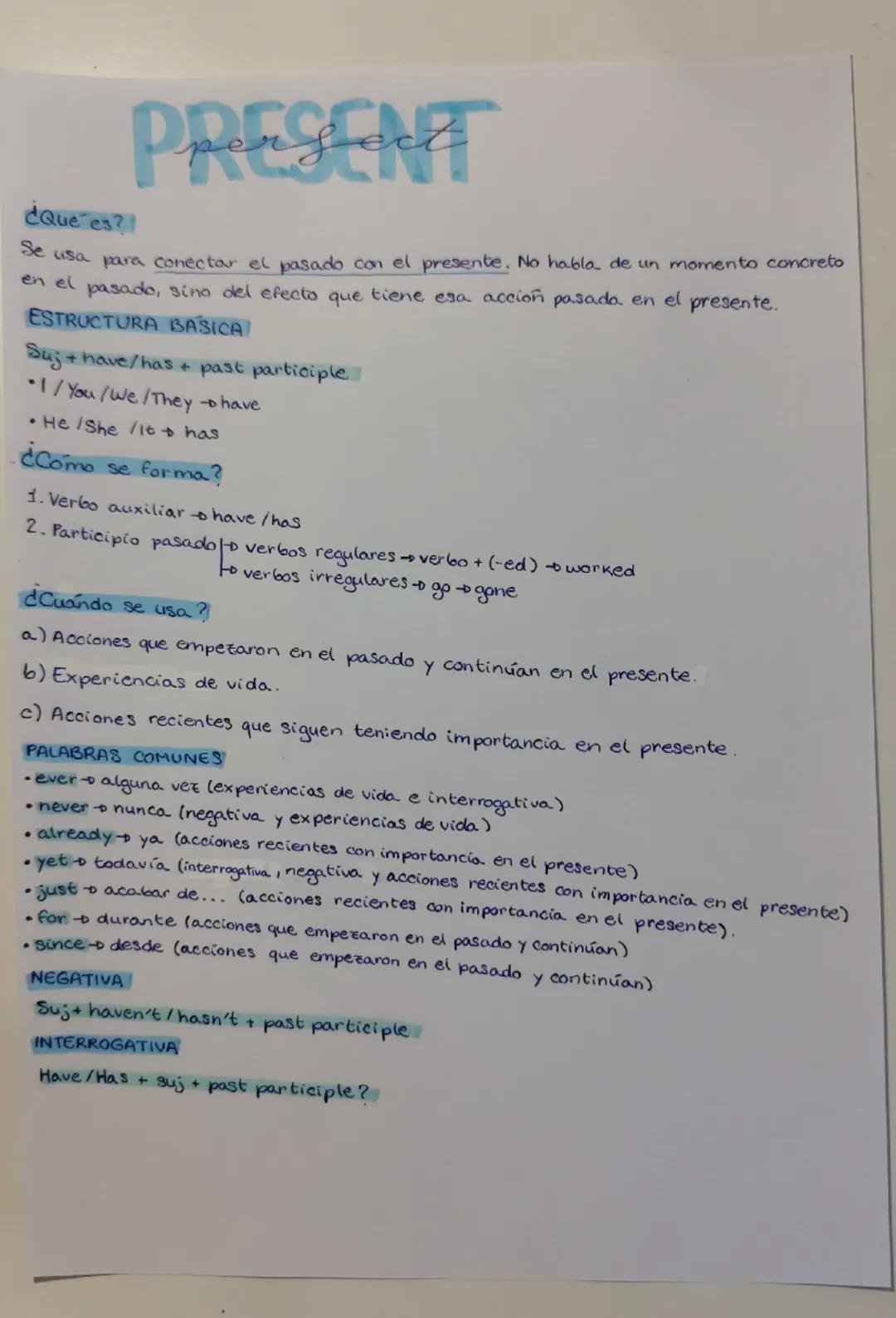 Presente Perfecto: Explicación y Ejemplos Sencillos