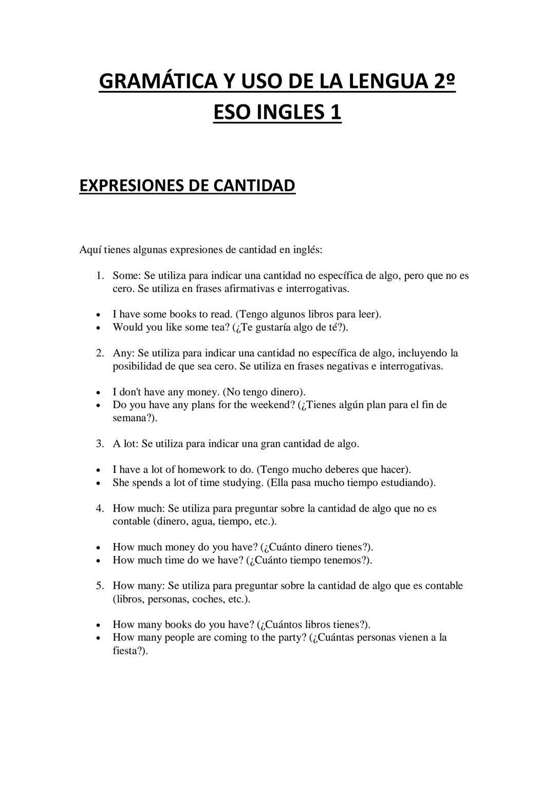 Gramática y Uso del Inglés para 2º ESO