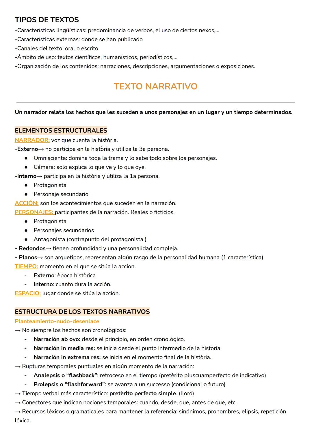 # TIPOS DE TEXTOS

-Características lingüísticas: predominancia de verbos, el uso de ciertos nexos....

-Características externas: donde se 