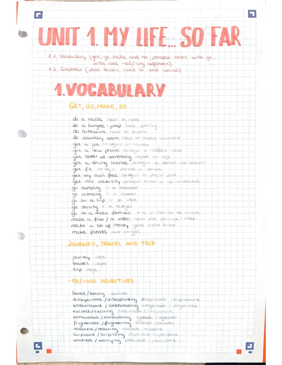 Tema 1: Introducción a Vocabulario y Gramática