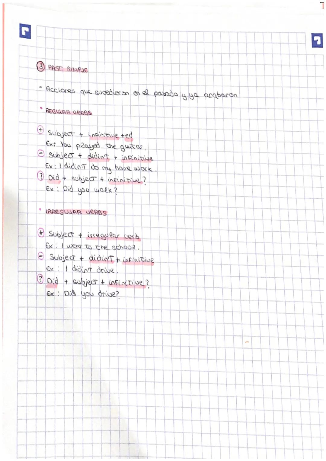 # GRAMMAR

① USED TO

*   Este vertes solo existe en pasado.
*   Se utieiza para habear de casas que "soliamas" hacer en el pasado.

*   sub