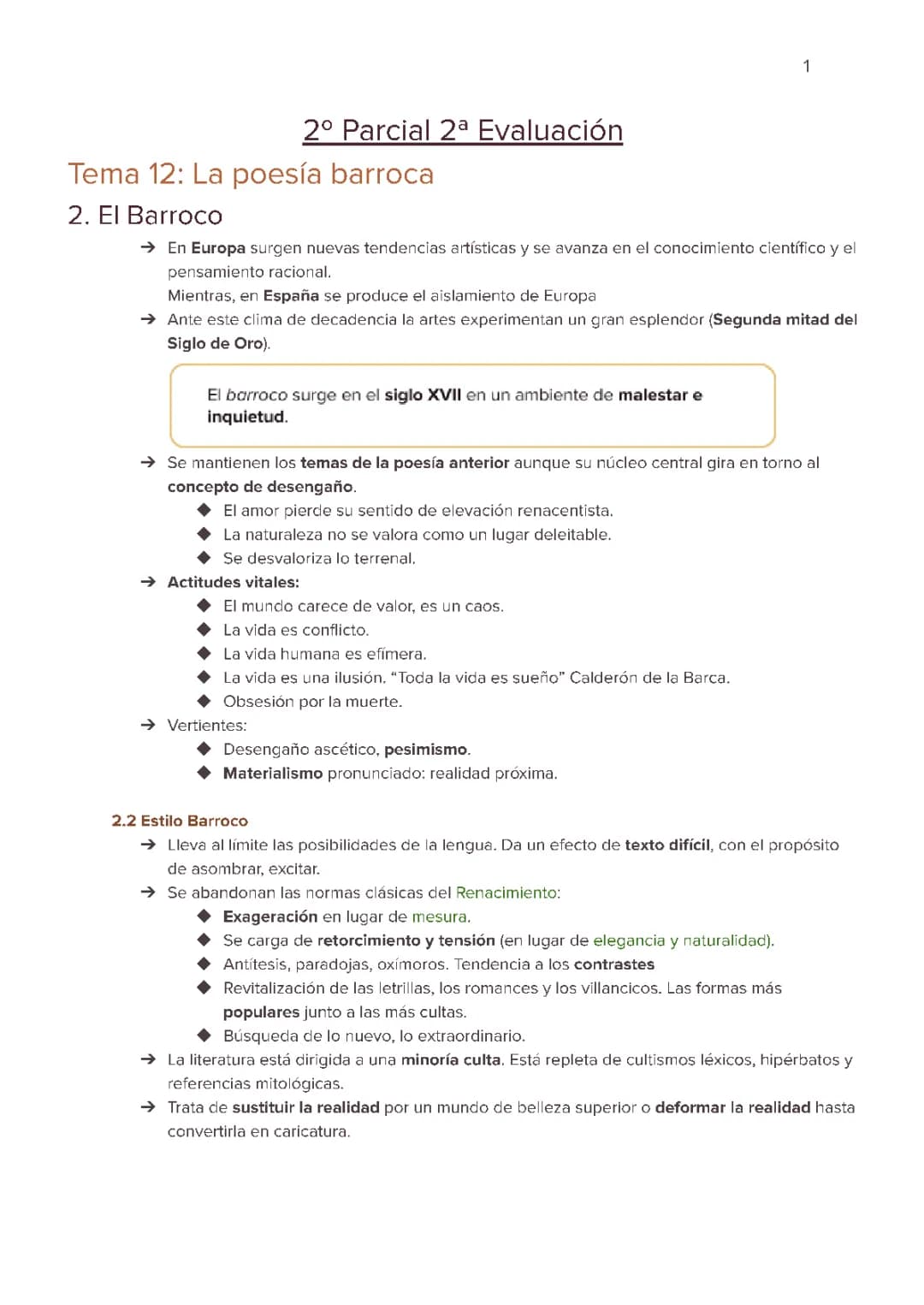 La poesía Barroca
