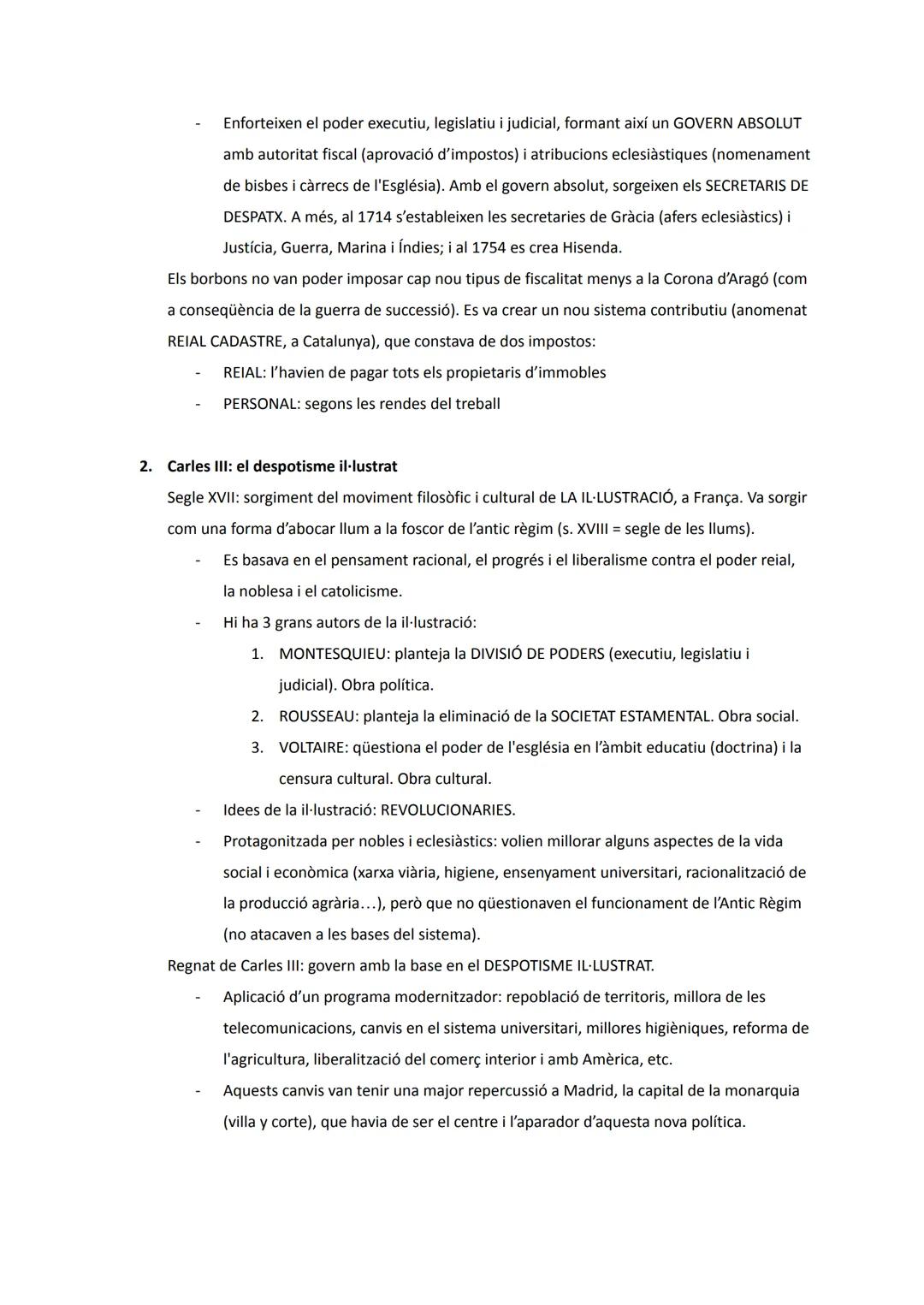 Unitat 1: La crisi de l'Antic Règim i la formació de l'Estat liberal (s. XVIII-XIX)
Bloc I. El segle XVIII: l'Antic Règim, reformisme i il·l