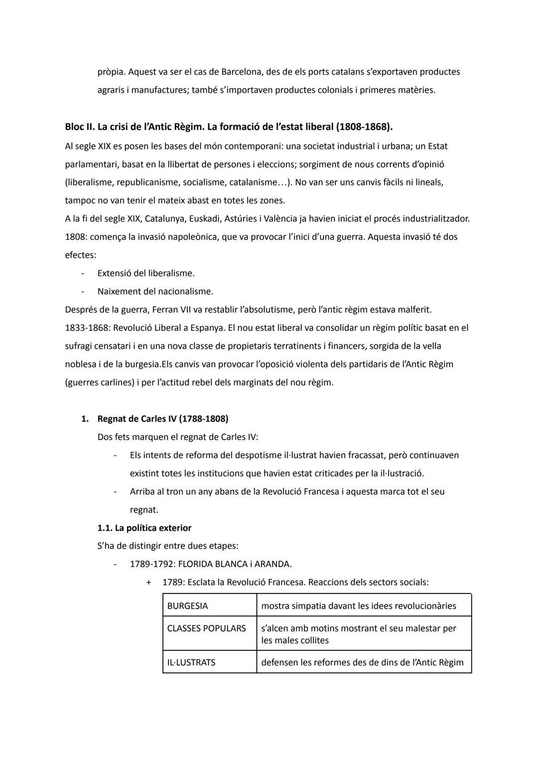 Unitat 1: La crisi de l'Antic Règim i la formació de l'Estat liberal (s. XVIII-XIX)
Bloc I. El segle XVIII: l'Antic Règim, reformisme i il·l