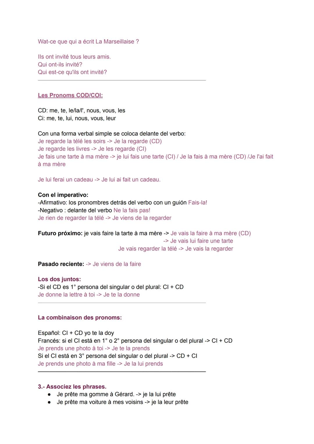 Los conectores
A) PARA ENUMERAR
-Premièrement, deuxièmement,
En premier lieu/ eu deuxième lieu...
D'abord/ ensuite/ puis/ après/ enfin
B) LA