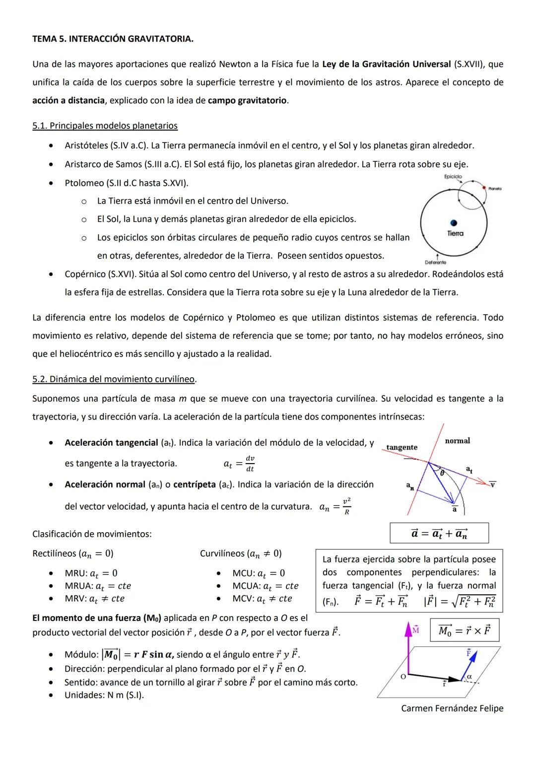 TEMA 5. INTERACCIÓN GRAVITATORIA.
Una de las mayores aportaciones que realizó Newton a la Física fue la Ley de la Gravitación Universal (S.X