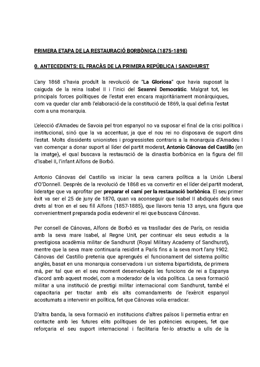 Apunts LA RESTAURACIÓ