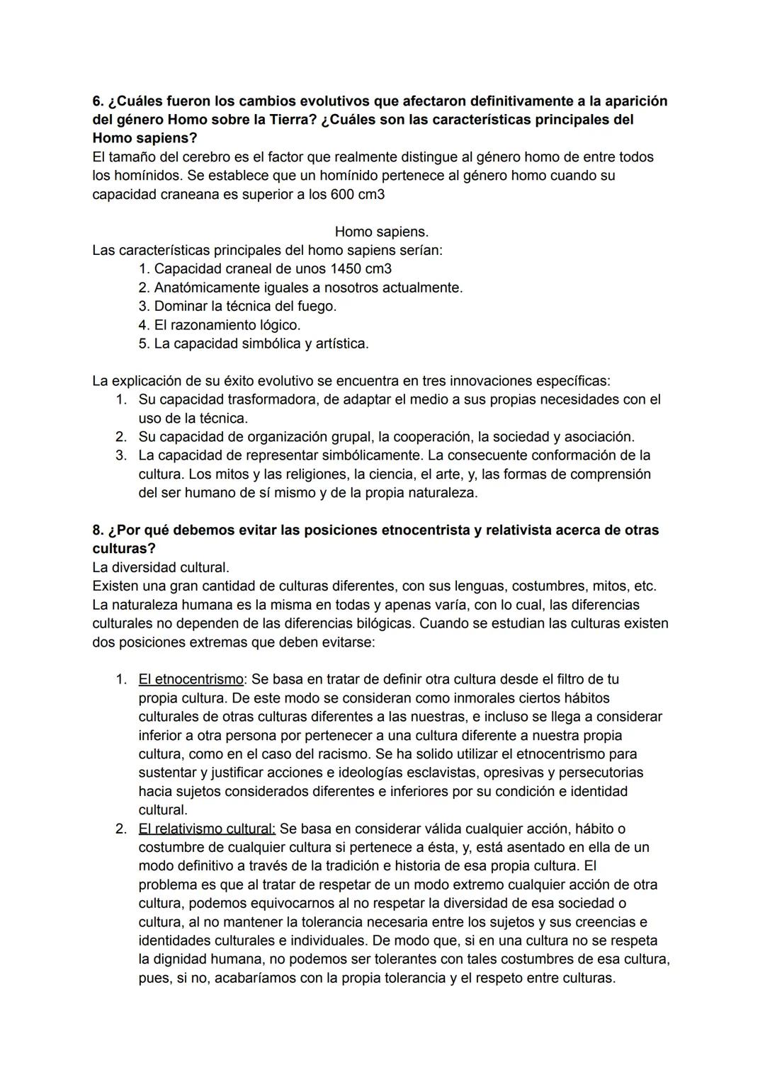 TEMA 5 FILOSOFÍA
NATURALEZA Y CULTURA
1. Define qué es la antropología y cuáles son sus principales dimensiones de estudio.
La Antropología 