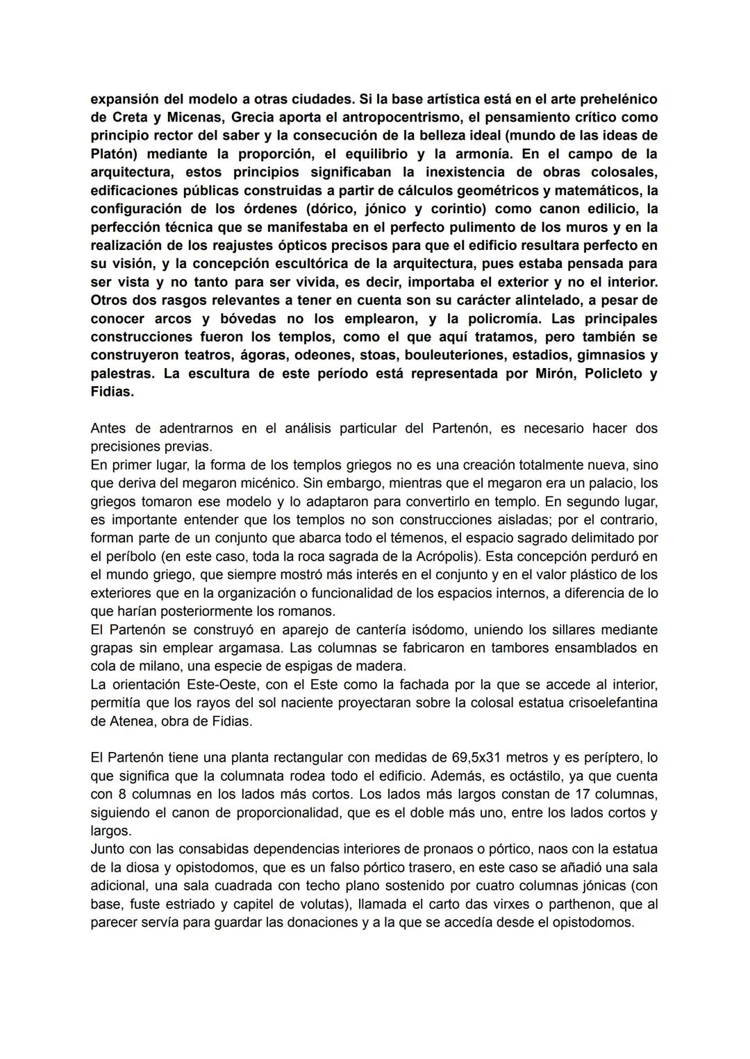 PARTENÓN:
Estamos ante una obra arquitectónica de tipo religioso, concretamente se trata del templo
conocido como el Partenón por estar dedi
