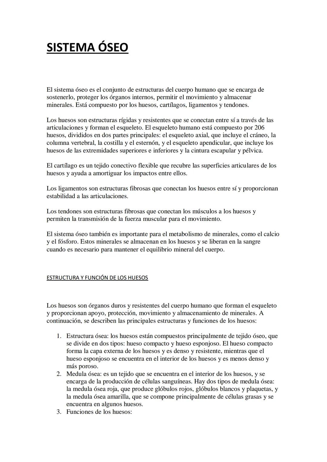 SISTEMA ÓSEO
El sistema óseo es el conjunto de estructuras del cuerpo humano que se encarga de
sostenerlo, proteger los órganos internos, pe