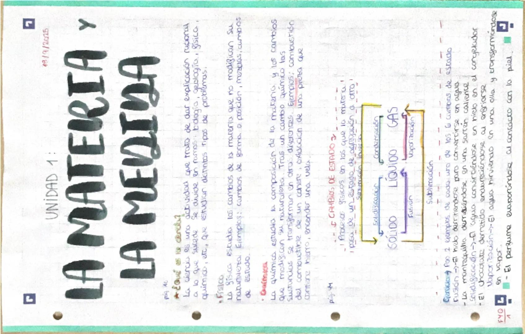 r
UNIDAD 1:
19/9/2025
LA MATERIA Y
pig 10
LA MEDIDA
¿Qué es los dencia?
La ciencia es una actividad que trato de dar explicación racional
a 