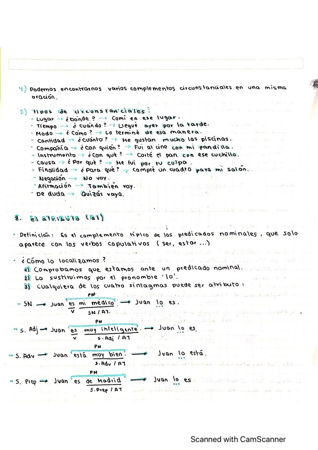 •
5. los complementos del predicado: el complemento directo (cd)
Definición es el complemento tipico del predicado verbal que nunca aparece

