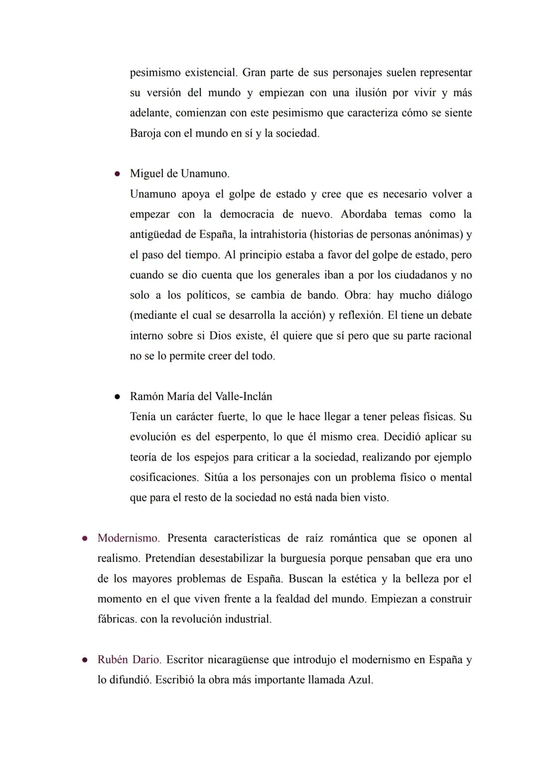 El modernismo y la generación del 98
• Contexto histórico: Fue un periodo tranquilo, con levantamientos y revueltas,
pero con una estabilida