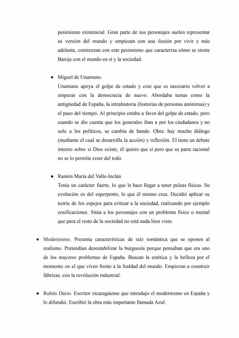 El modernismo y la generación del 98
• Contexto histórico: Fue un periodo tranquilo, con levantamientos y revueltas,
pero con una estabilida