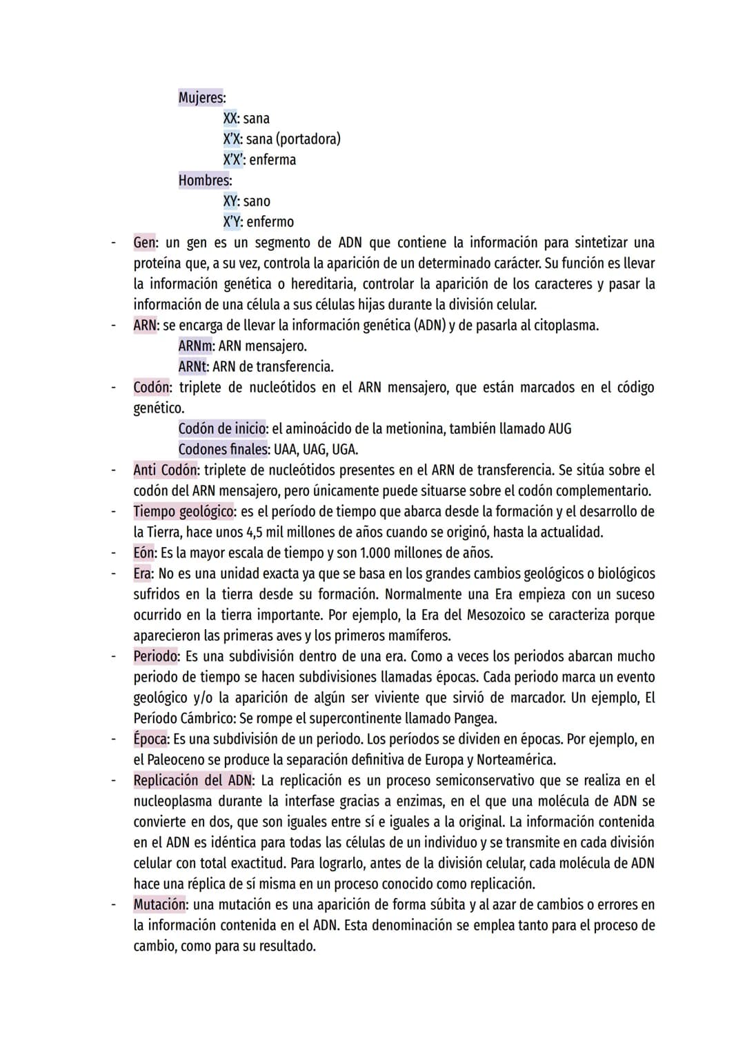 APUNTES BIOLOGÍA 4º ESO
VOCABULARIO
GENÉTICO: *
Generación parental (P): primera generación de cruzamientos creada por Mendel.
Generación fi
