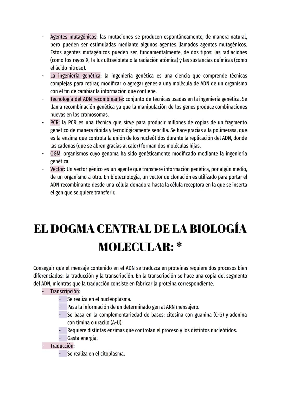APUNTES BIOLOGÍA 4º ESO
VOCABULARIO
GENÉTICO: *
Generación parental (P): primera generación de cruzamientos creada por Mendel.
Generación fi