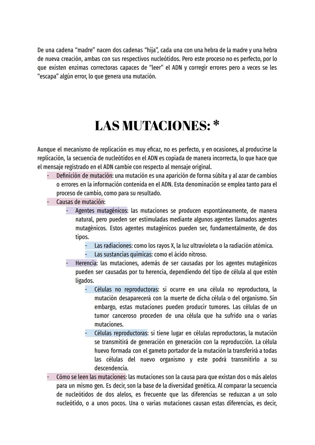 APUNTES BIOLOGÍA 4º ESO
VOCABULARIO
GENÉTICO: *
Generación parental (P): primera generación de cruzamientos creada por Mendel.
Generación fi