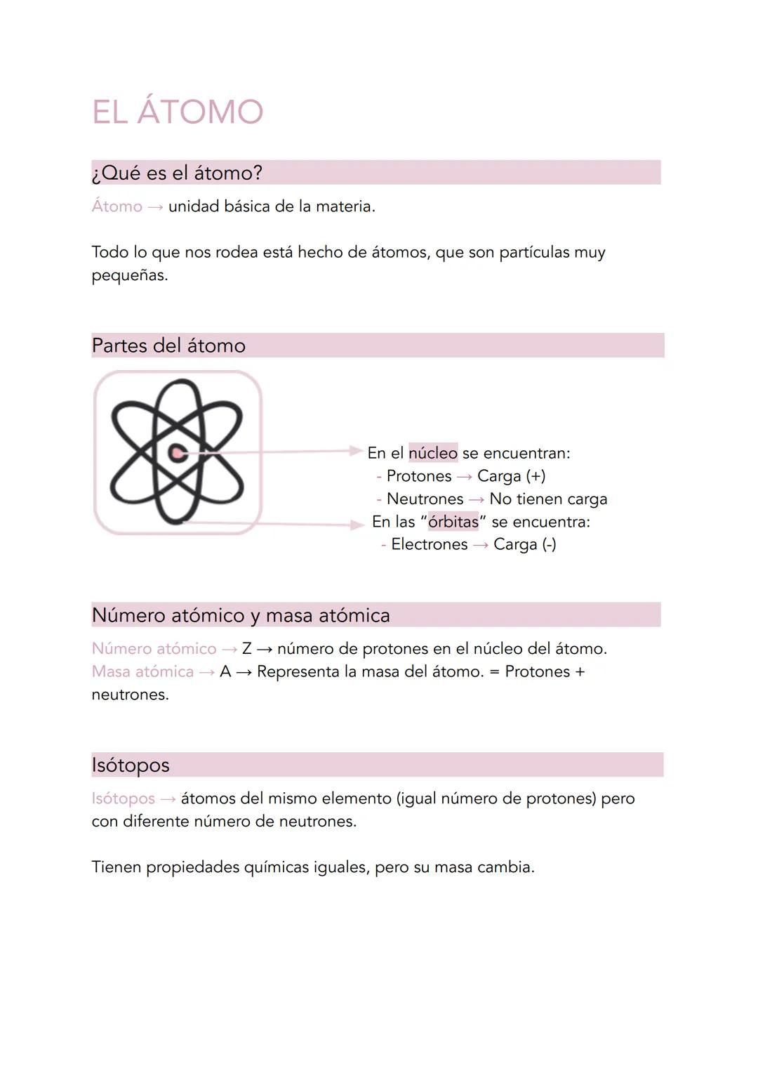 EL ÁTOMO
¿Qué es el átomo?
Átomo
unidad básica de la materia.
Todo lo que nos rodea está hecho de átomos, que son partículas muy
pequeñas.
P