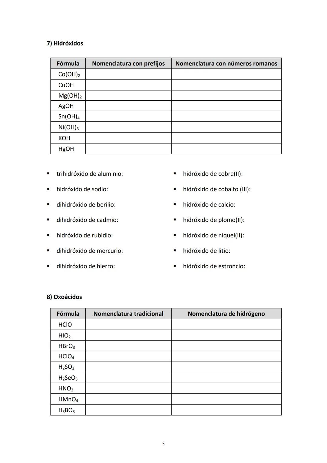 Escribe el nombre o la formula de las siguientes sustancias
1) Sustancias simples, cationes y aniones
■
▪
■
■
▪
■
Cu:
S²-:
Cl₂:
Ca²+:
P4:
Be
