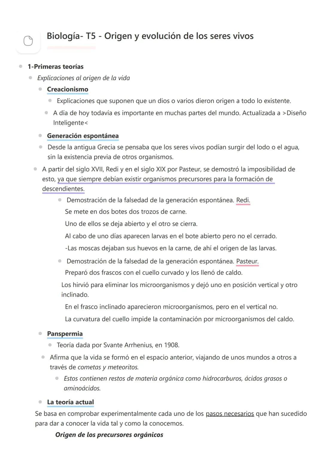 ORIGEN Y EVOLUCIÓN DE LOS SERES VIVOS 4ºESO