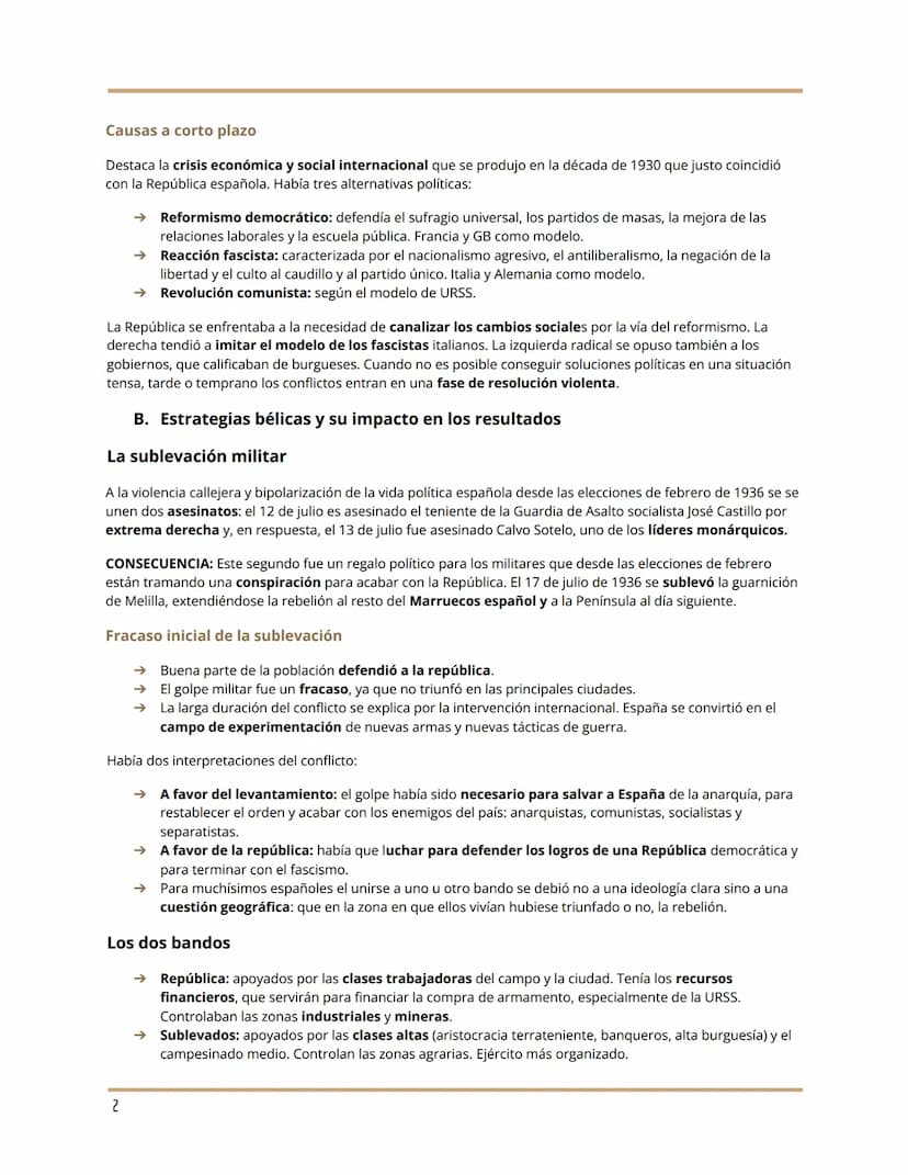 LA GUERRA CIVIL ESPAÑOLA
UNIDAD 1: Causas y consecuencias de las guerras s.XX
Antecedentes a la guerra
Tras un período muy inestable se inst