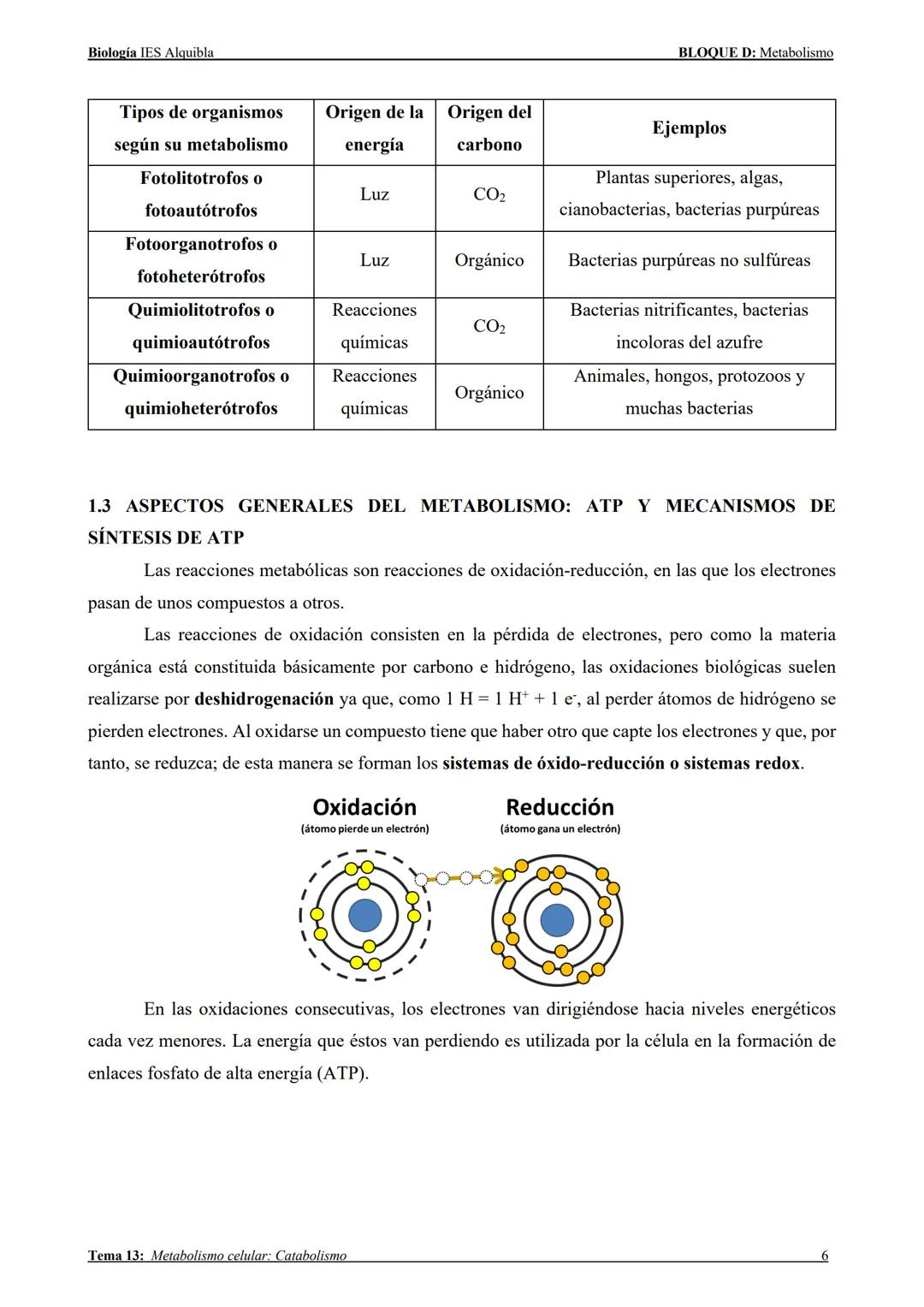--- OCR Start ---
Biología IES Alquibla
TEMA 13:
METABOLISMO CELULAR:
CATABOLISMO
Tema 13: Metabolismo celular: Catabolismo
BLOQUE D: Metabo