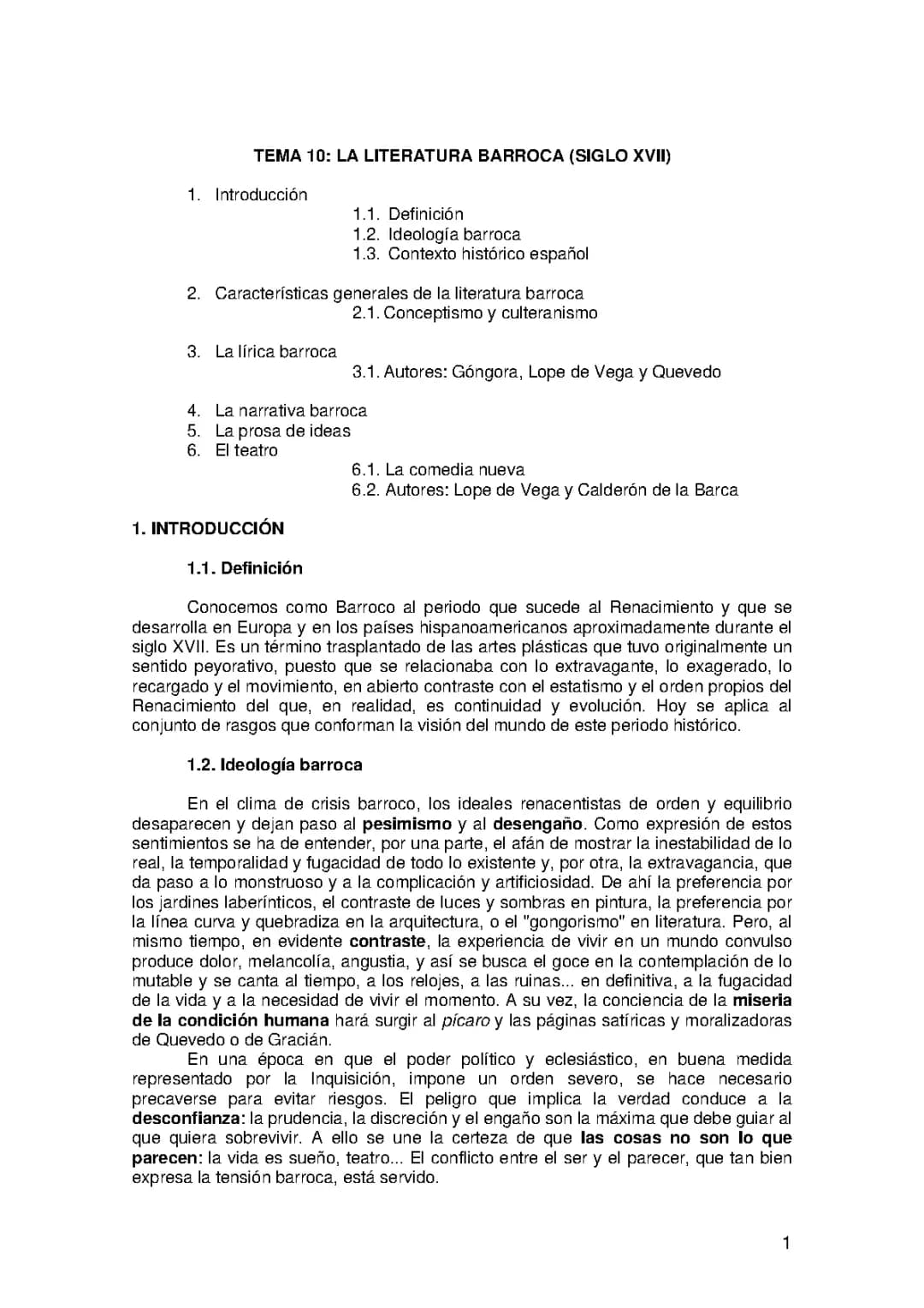 La literatura barroca