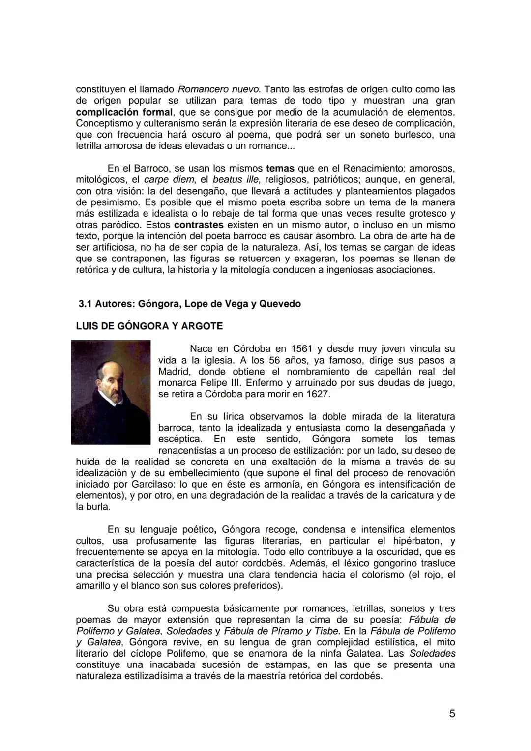 TEMA 10: LA LITERATURA BARROCA (SIGLO XVII)
1. Introducción
2. Características generales de la literatura barroca
2.1. Conceptismo y cultera