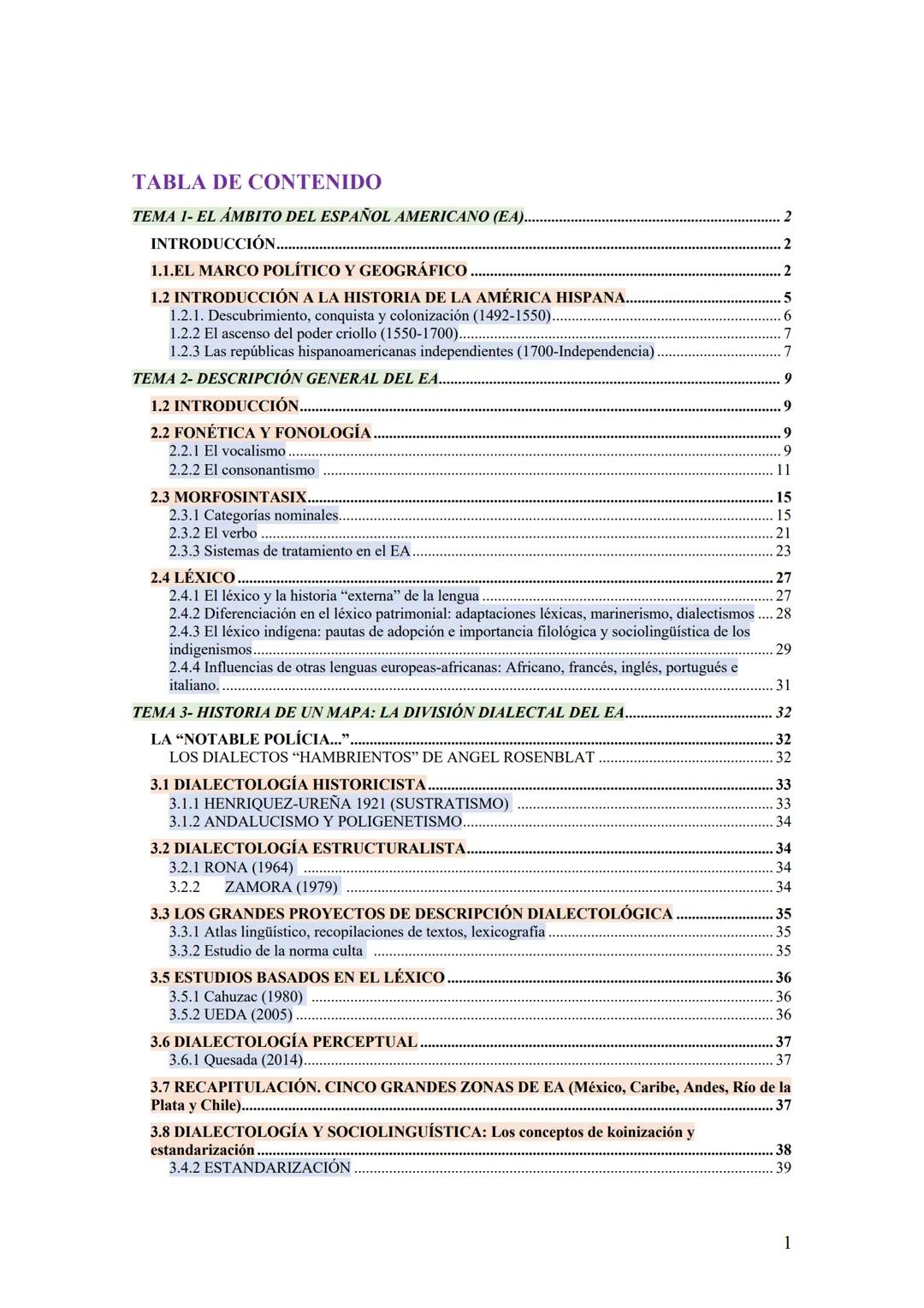 # EL ESPAÑOL

# EN AMÉRICA

MARTA IGLESIAS VERDASCO

CURSO 2022-2023 TABLA DE CONTENIDO

TEMA 1- EL ÁMBITO DEL ESPAÑOL AMERICANO (ΕΑ).......