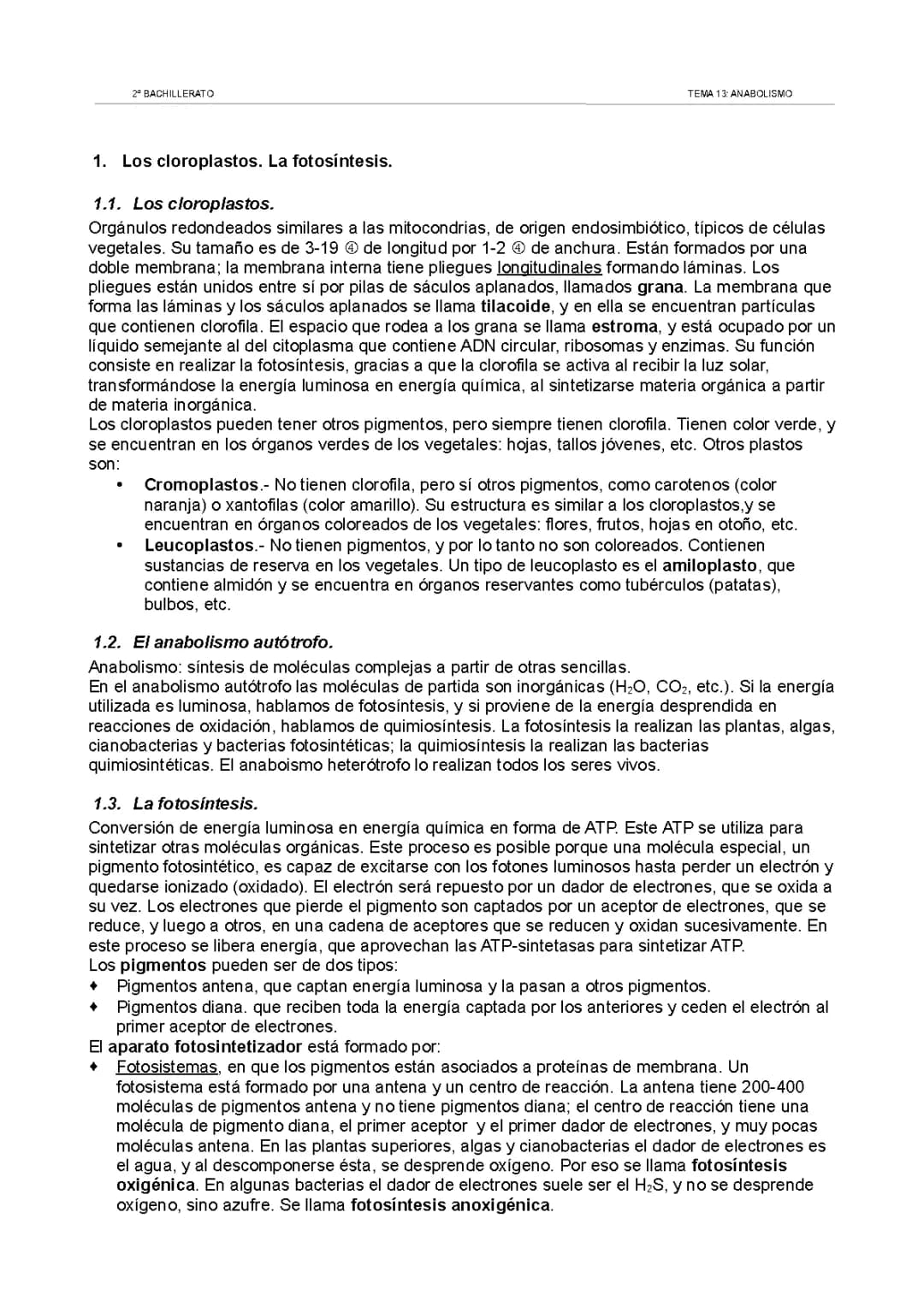 Respiración y fotosíntesis