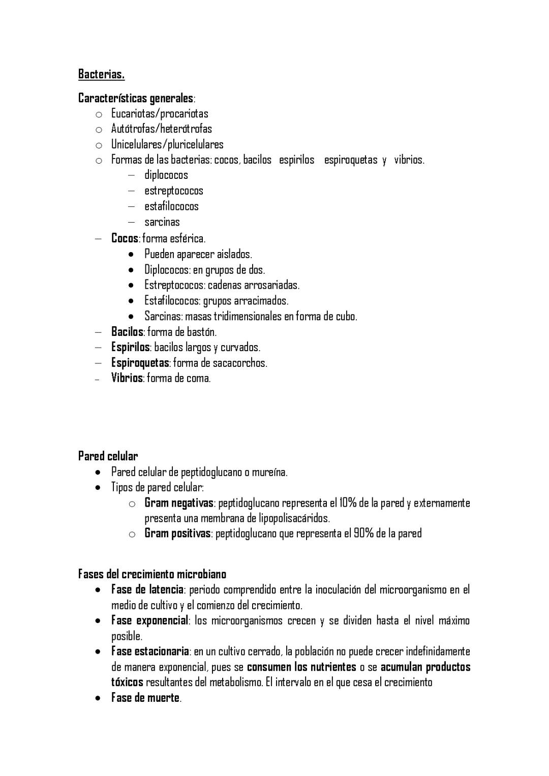 Microbiología II: Bacterias