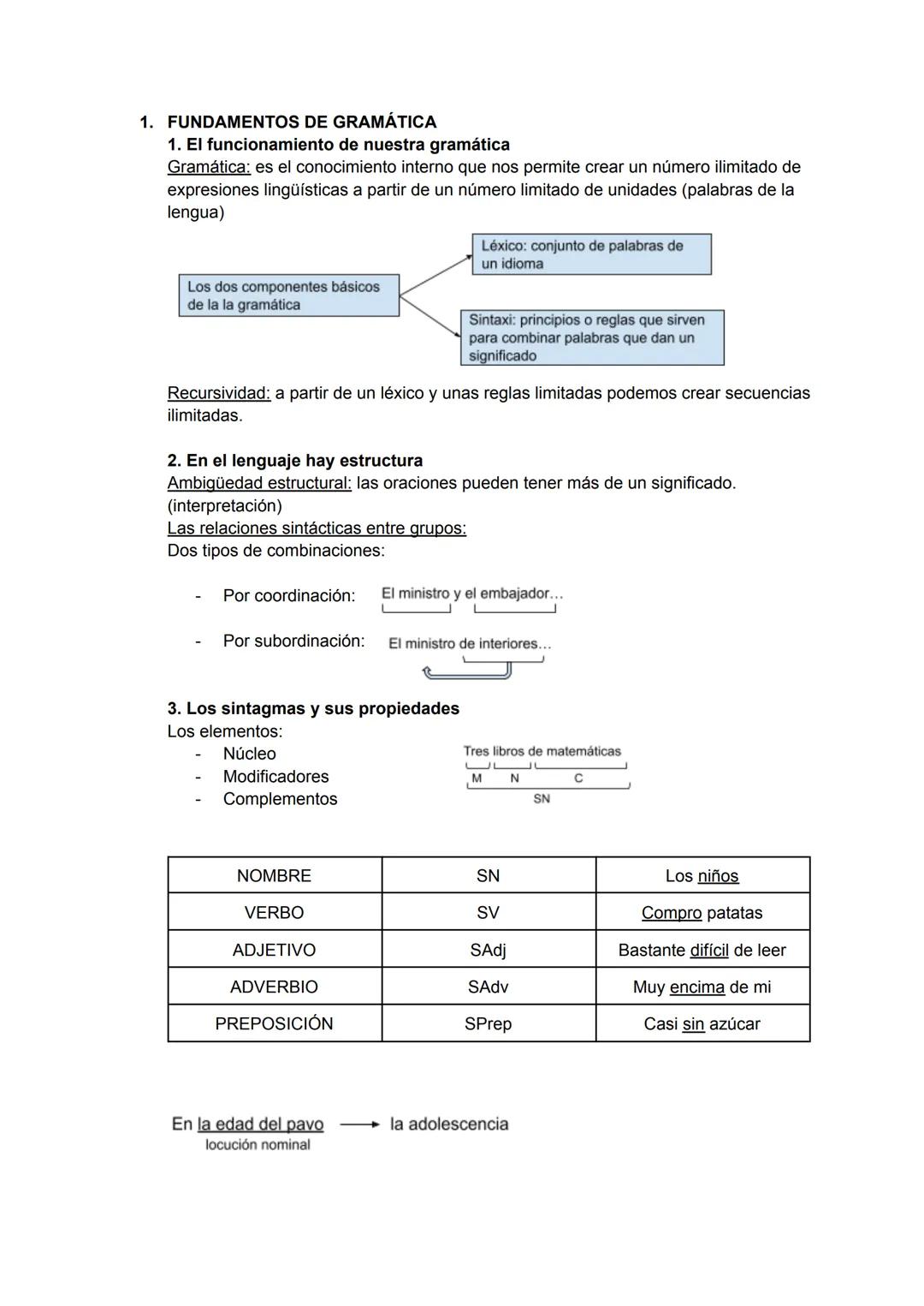 # 1. FUNDAMENTOS DE GRAMÁTICA

1.  El funcionamiento de nuestra gramática
Gramática: es el conocimiento interno que nos permite crear un núm