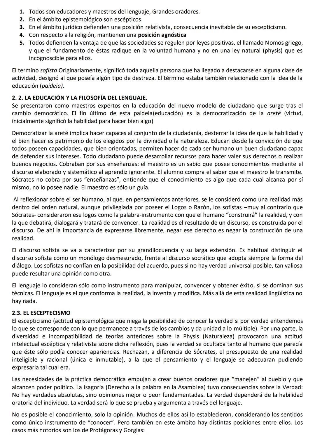 TEMA 2: LOS SOFISTAS Y SÓCRATES.
1. CONTEXTO.
En el siglo V a. de C. Se produce una reacción hacia el humanismo y se abandona la especulació