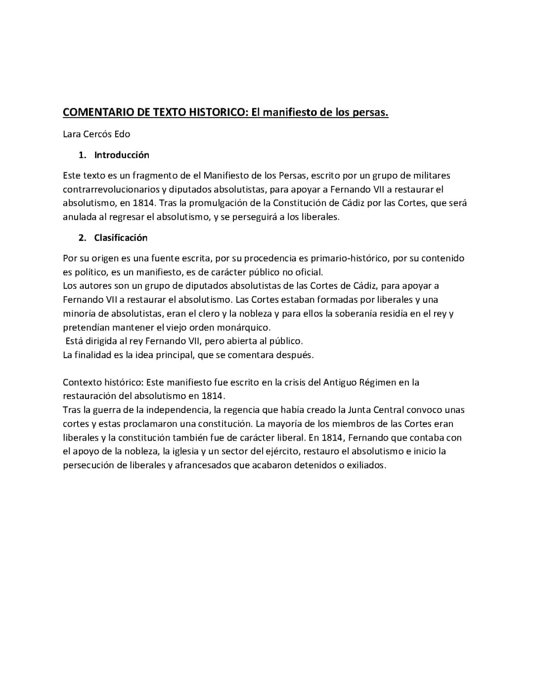 Descubre el Manifiesto de los Persas de 1814 y la Restauración del Absolutismo