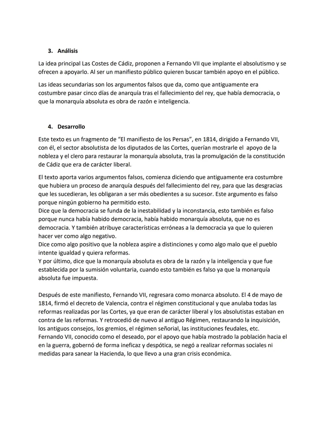 COMENTARIO DE TEXTO HISTORICO: El manifiesto de los persas.
Lara Cercós Edo
1. Introducción
Este texto es un fragmento de el Manifiesto de l