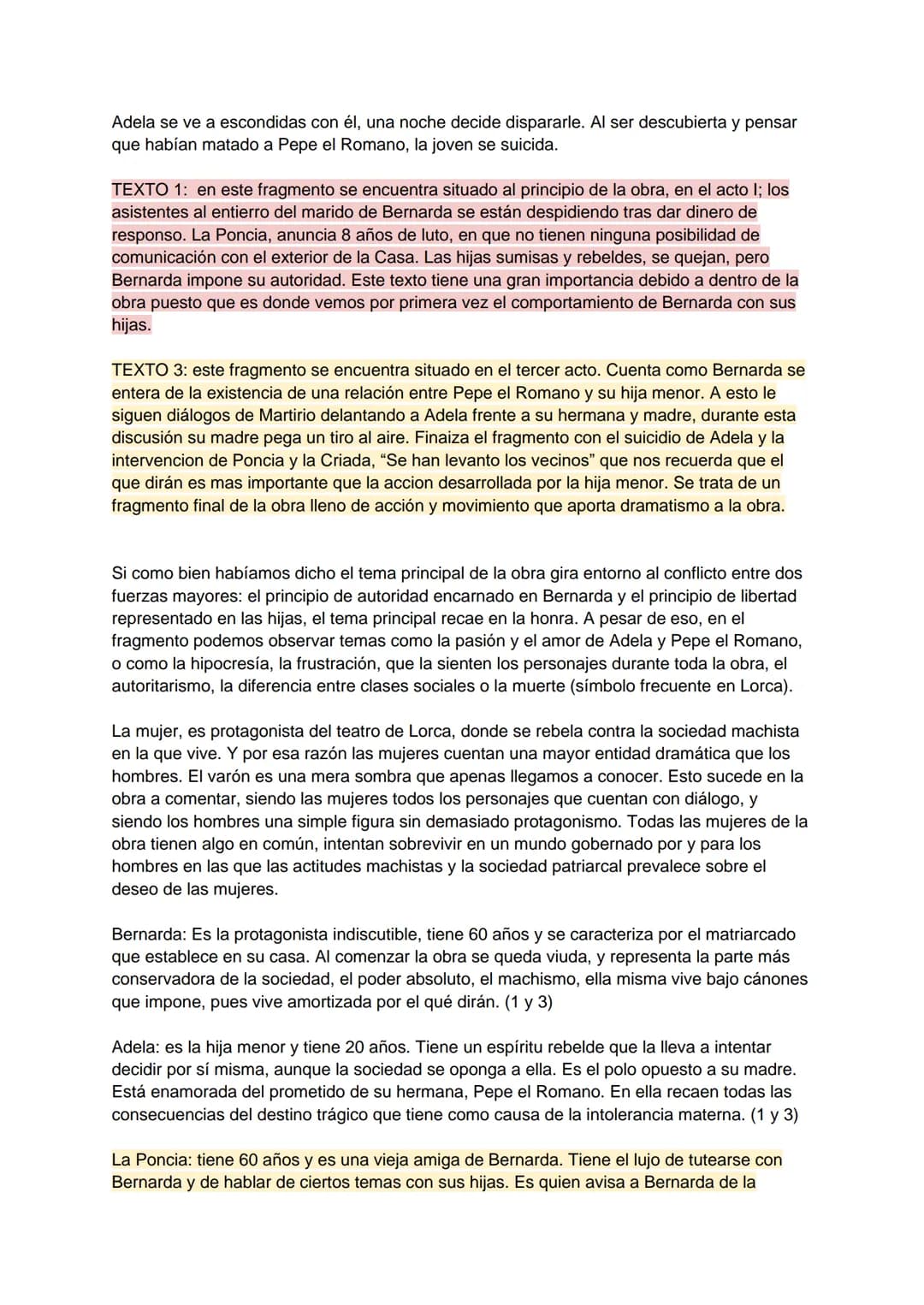 CASA DE BERNARDA ALBA
El texto objeto de nuestro comentario, es un fragmento de La Casa Bernarda Alba, última
obra de Federico García Lorca 