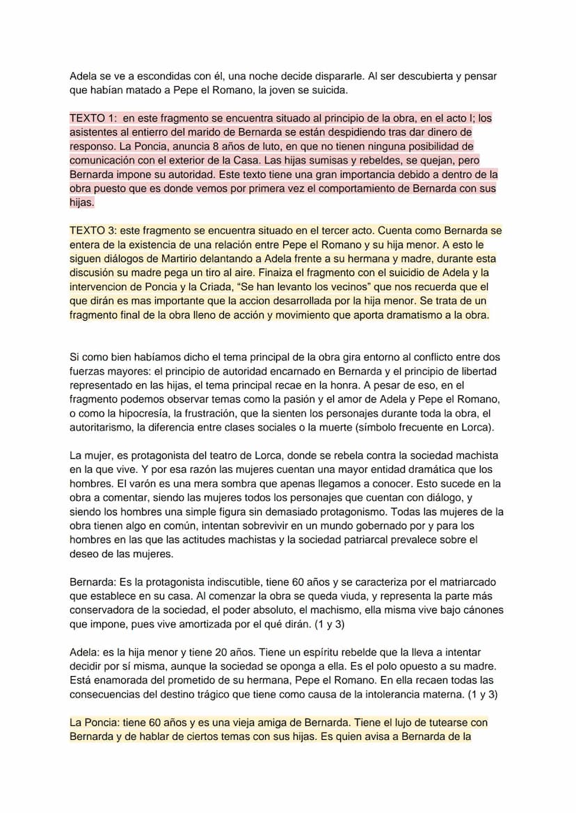 CASA DE BERNARDA ALBA
El texto objeto de nuestro comentario, es un fragmento de La Casa Bernarda Alba, última
obra de Federico García Lorca 