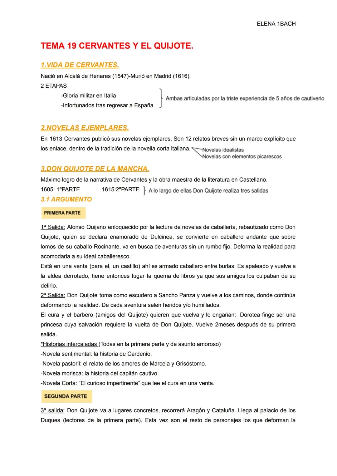 TEMA 19 CERVANTES Y EL QUIJOTE.
1.VIDA DE CERVANTES.
Nació en Alcalá de Henares (1547)-Murió en Madrid (1616).
2 ETAPAS
-Gloria militar en I