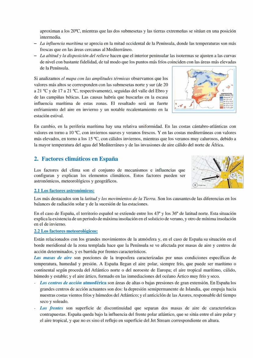 El Clima
Tema 3
TEMPERATURA
MEDIA ANUAL (°C)
Menos de 7,5⁰
De 7,5° a 10°
De 10° a 12,5⁰
De 12,5° a 15°
De 15° a 17,5°
De 17,5° a 20º TEMA 3: