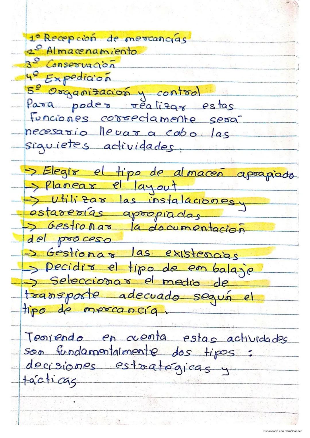Apuntes
La logistica integral. es el
gestion de la cadena de.
proceso
suministro
planifica, lleva a cabo y controla
las tres elementos.
que
