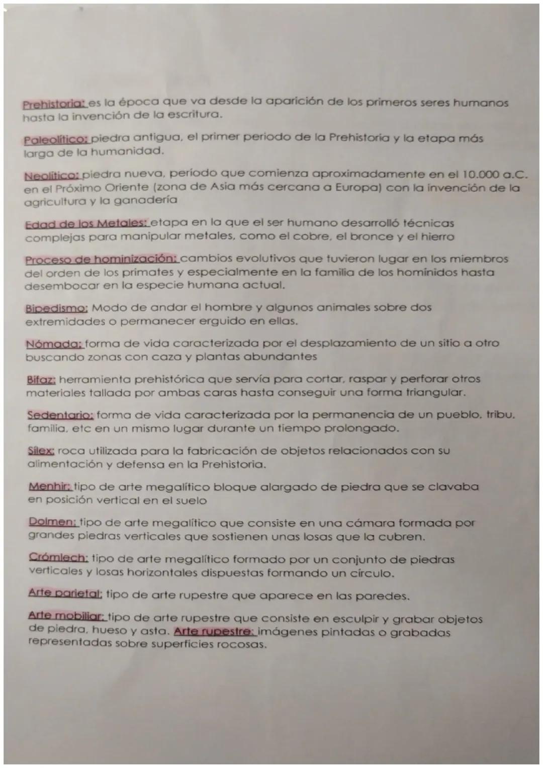 Conceptos Clave de la Prehistoria