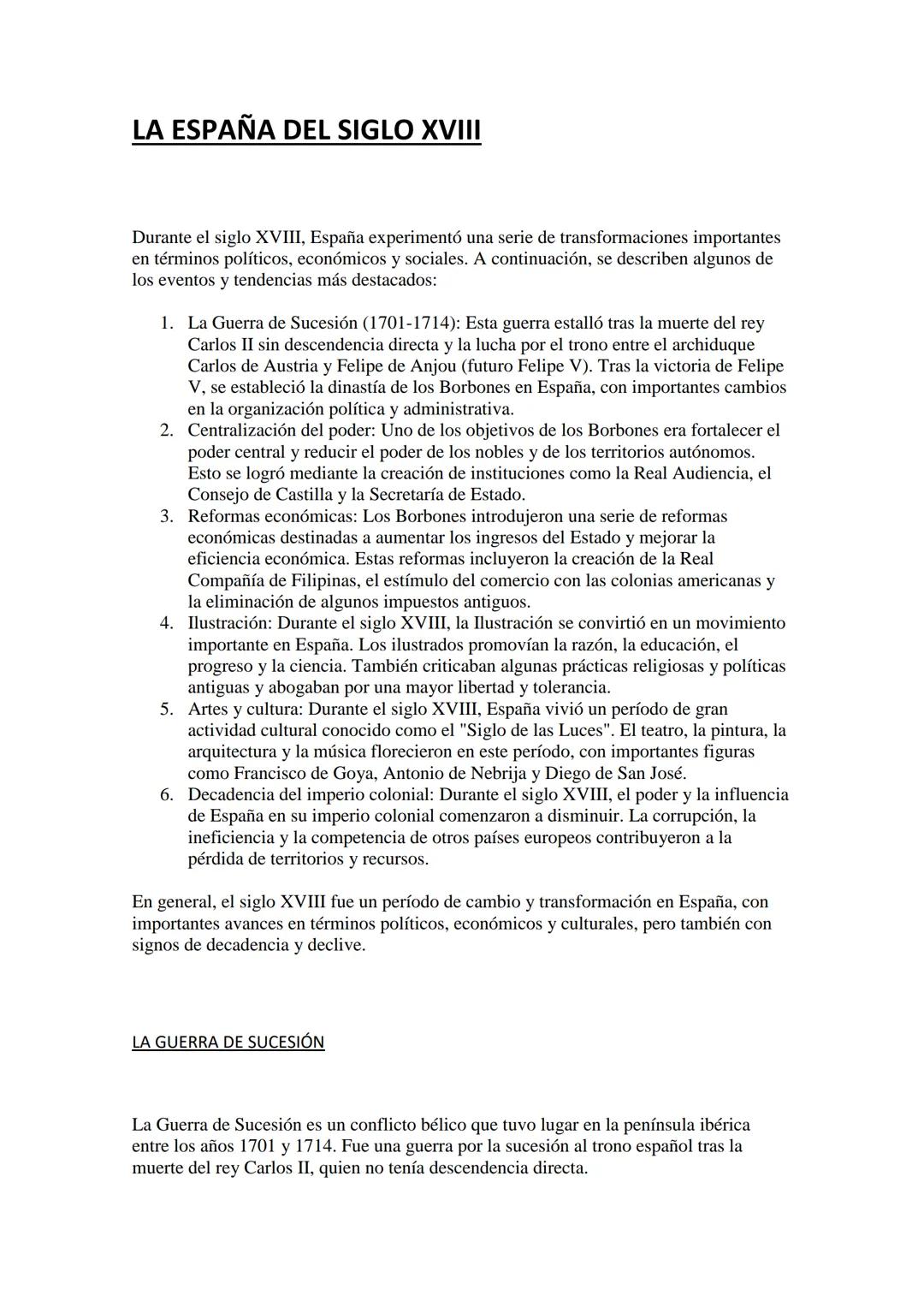 La España del Siglo XVIII: Importancia y Cambio