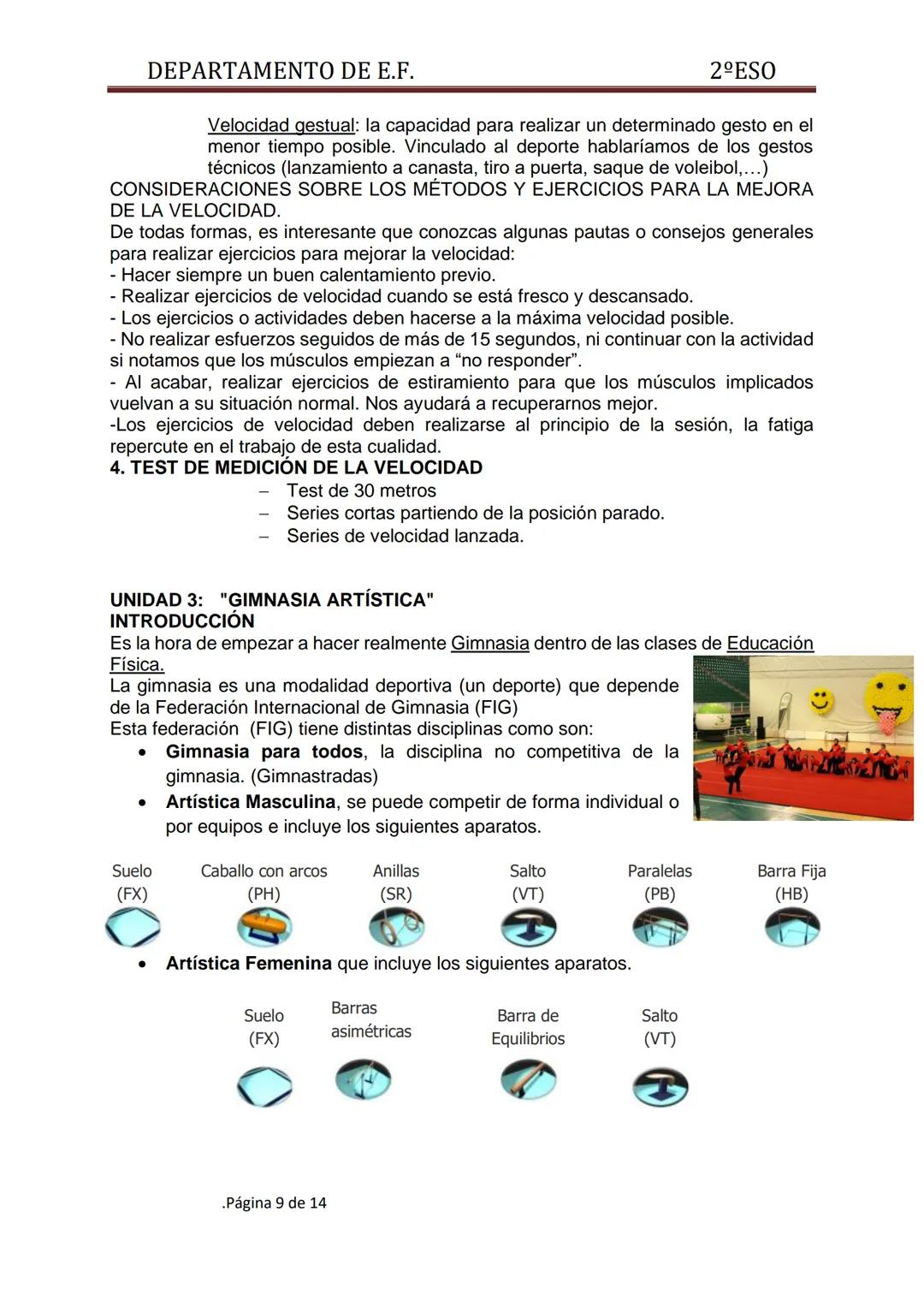 DEPARTAMENTO DE E.F.
UNIDAD DIDÁCTICA 1: EL CALENTAMIENTO
"Es un conjunto de actividades o ejercicios, primero de carácter general, después 