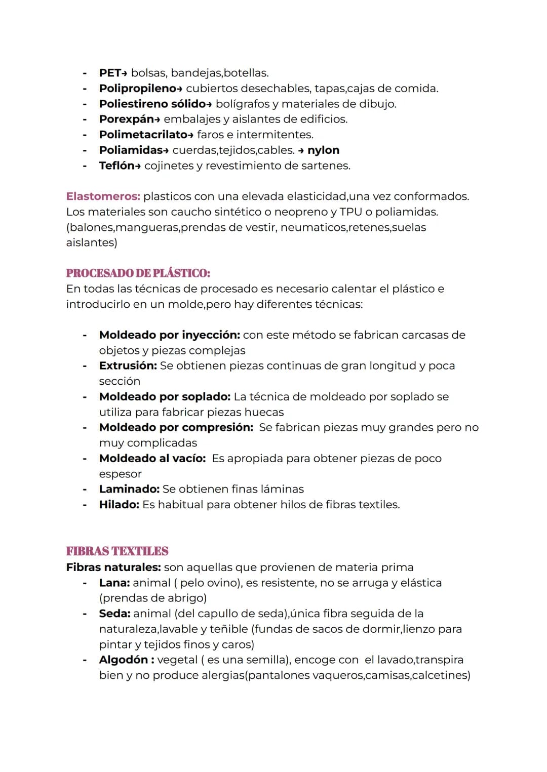 Plástico: sustancia que se obtiene por síntesis química de otra sustancia.
LOS PLÁSTICOS
Monómero: molécula simple que se repite continuamen